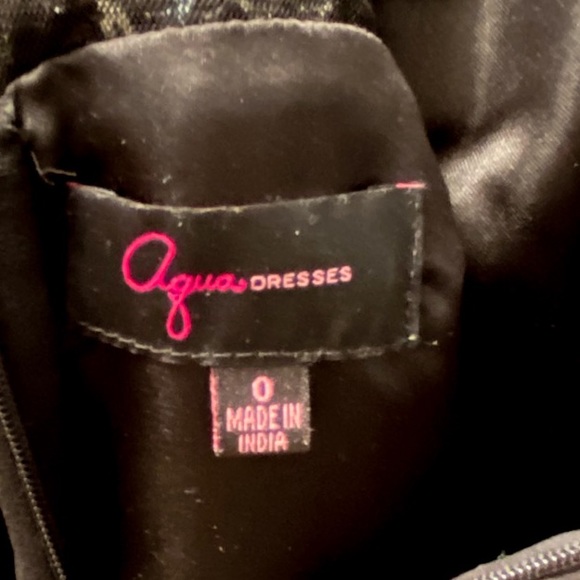 Aqua Dresses Black Chiffon and Silver Sequin Dress Size 0 - Picture 4 of 4